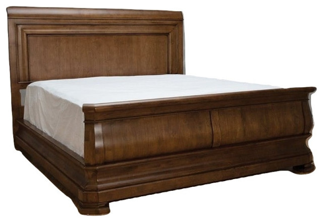 Louis Philippe Solid Wood Queen Sleigh Bed