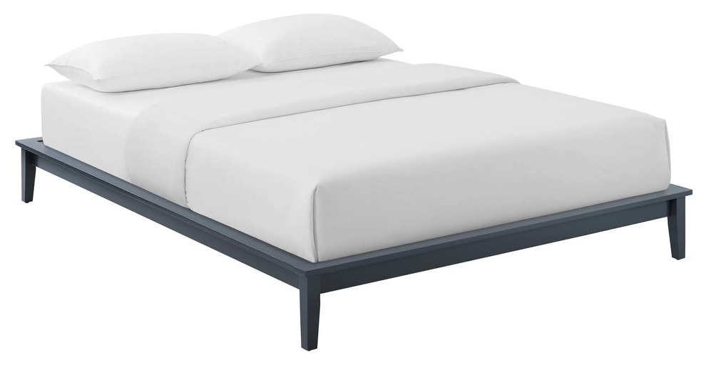 Lodge King Wood Platform Bed Frame Transitional Platform Beds by