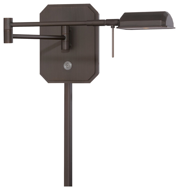 Georges Reading Room 1 Light Swing Arm Or Wall Lamp In Copper Bronze Patina