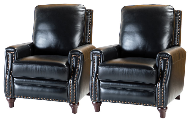 genuine black leather recliner