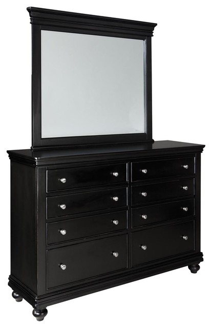 Standard Furniture Essex Black 8-Drawer Dresser with Mirror in Black
