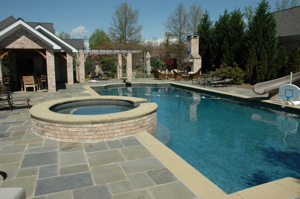 Inspiration for a transitional pool remodel in Charlotte