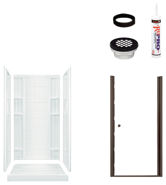 Sterling Ensemble 75.7x34x42 Alcove Shower Kit Contemporary Shower