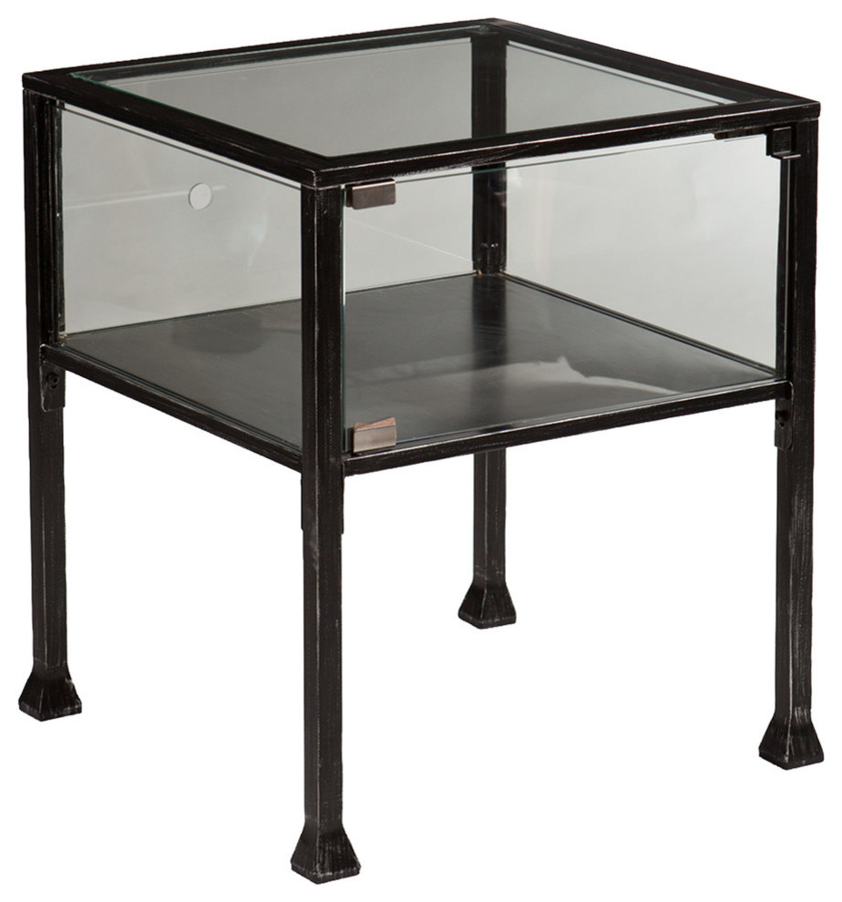 Gretta Terrarium Display End Table Transitional Side Tables And End