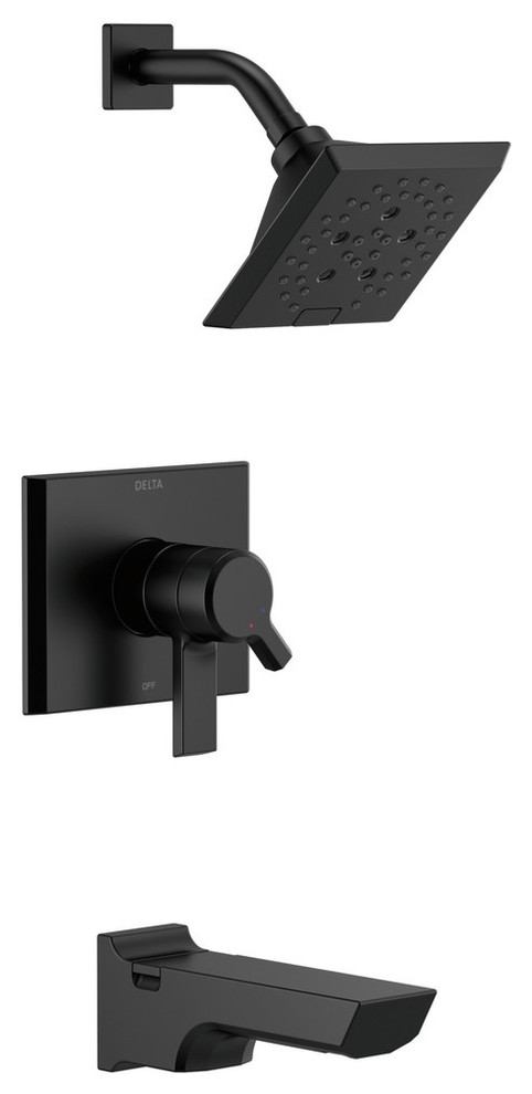 Delta Pivotal Monitor 17 Series H2Okinetic Tub and Shower Trim, Matte Black