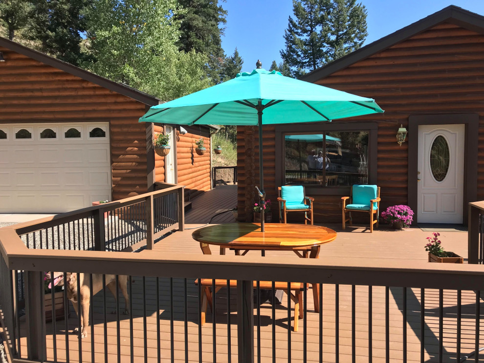 Deck - mid-sized transitional backyard deck idea in Birmingham with no cover