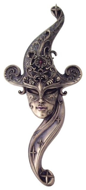 27 Inch Royal Stars Venetian Mystique Mask Wall Decor, Bronze