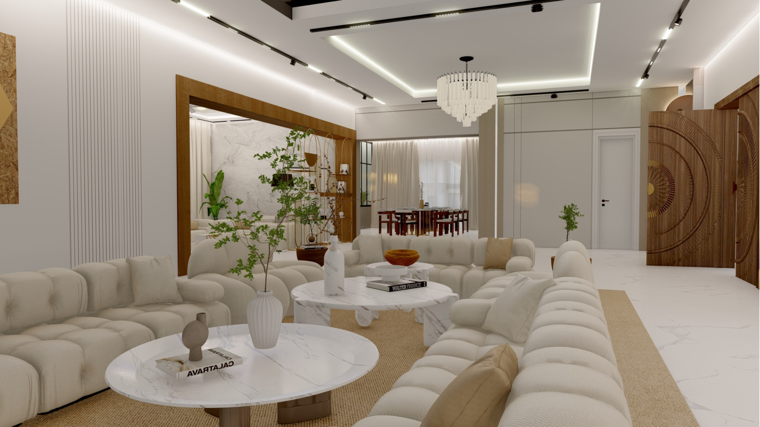 Contemporary Living Room with Soft Colours in Berkhamsted