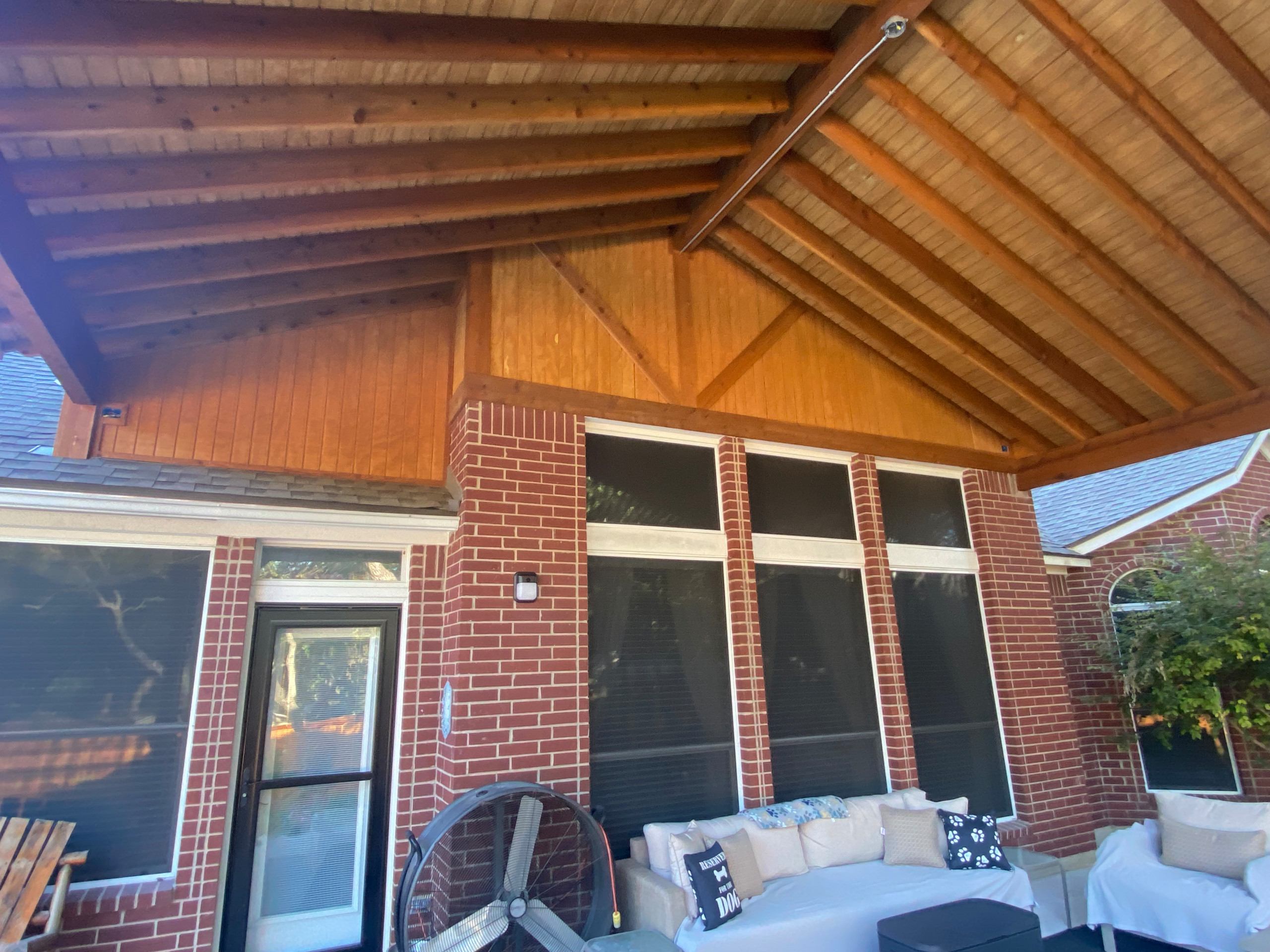 White Gable Patio cover