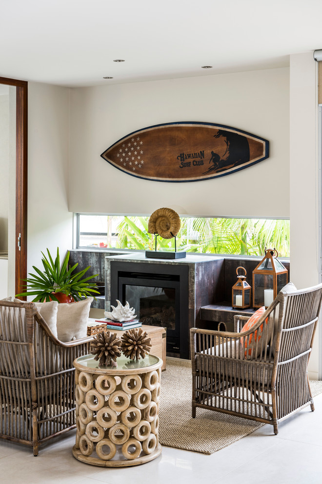 Inspiration for a beach style home design in Brisbane.