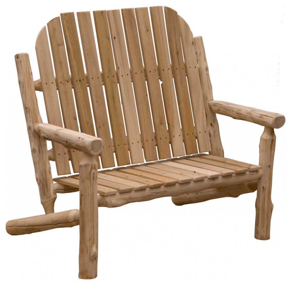 48" Natural Solid Wood Indoor Outdoor Arm Chair Rustic Outdoor