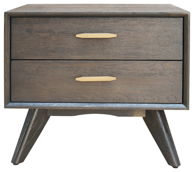 Modrest Novak Modern Dark Oak Nightstand Midcentury Nightstands Modrest Novak Modern Dark Oak Nightstand