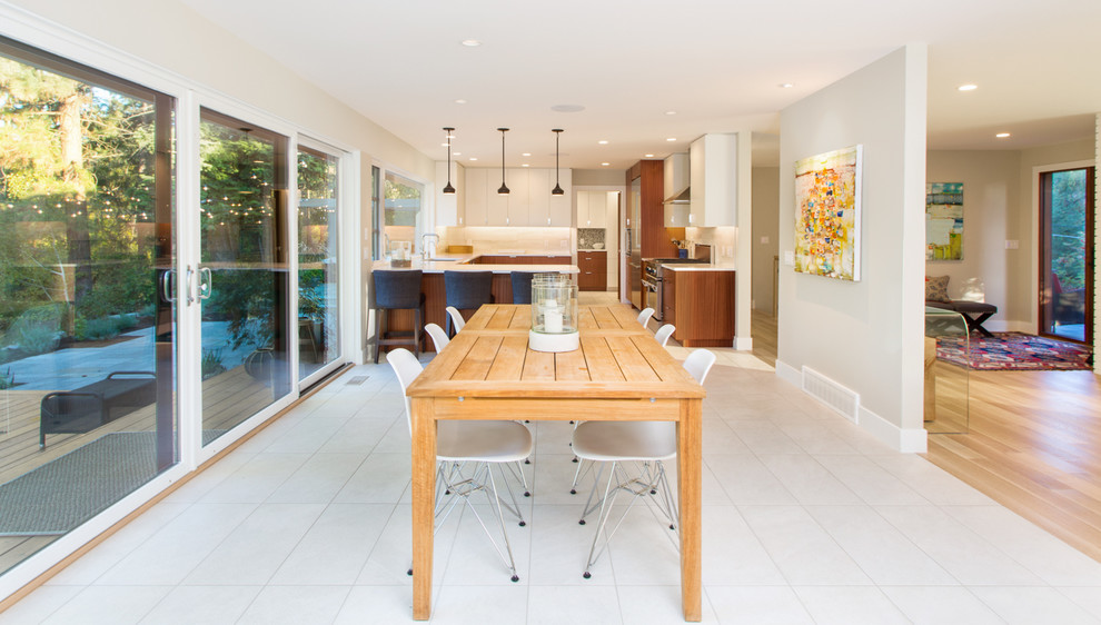 Design ideas for a contemporary open plan dining in Vancouver.