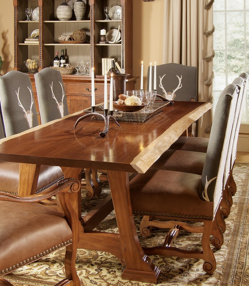 Mountain style dining room photo in Denver