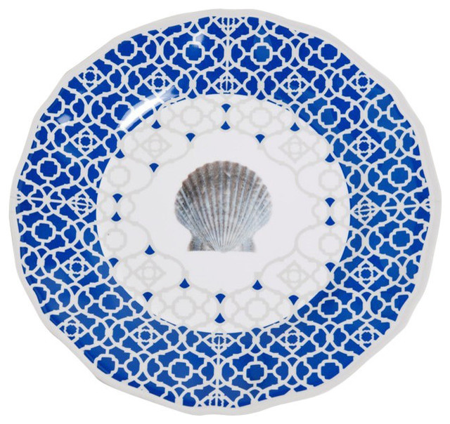 Galleyware Moroccan Shell Melamine Dinner Plates Beach Style Galleyware Moroccan Shell Melamine Dinner Plates Set Of 4