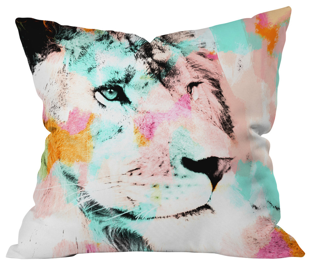 Allyson Johnson Abstract Lion 2 Throw Pillow Contemporary Decorative Pillows By Deny Designs