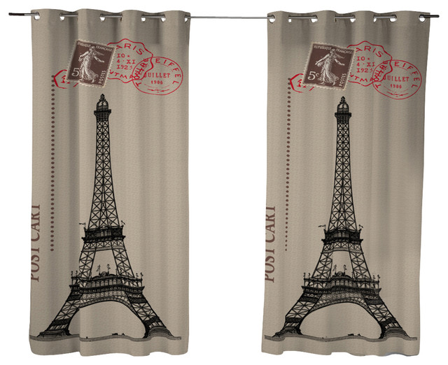 Bonjour Paris Curtain Panel Contemporary Curtains by DREAM & FUN