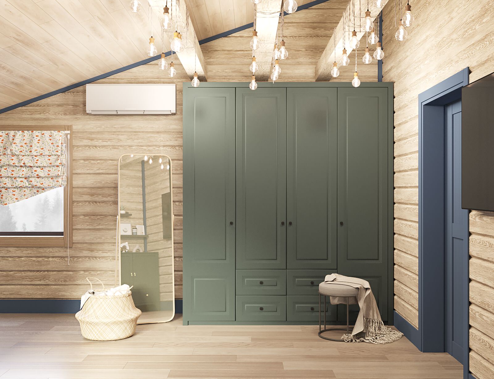 Брусовый дом выходного дня в Кантри стиле