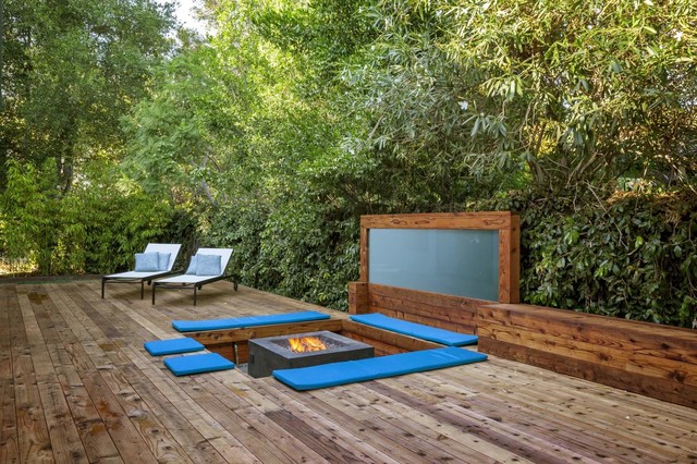 Menlo Park contemporaneo-terraza-y-balcon