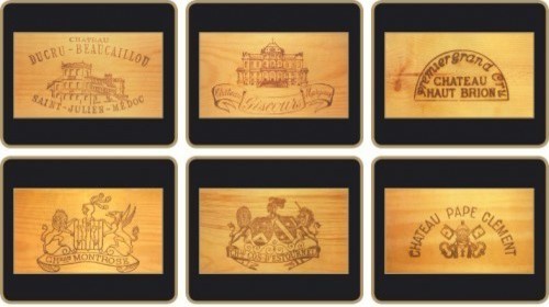 Lady Clare Coasters, Wine Labels, Set of 6, Made in England