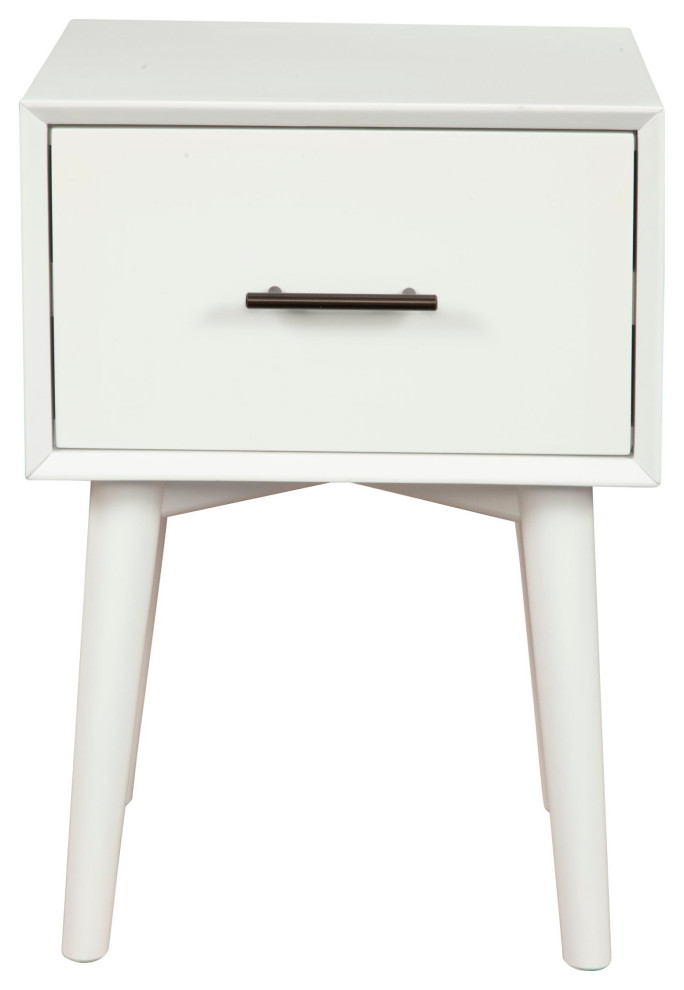 Flynn End Table, White Midcentury Side Tables And End Tables by