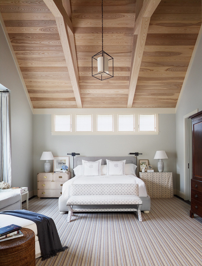 Transitional bedroom in Houston.