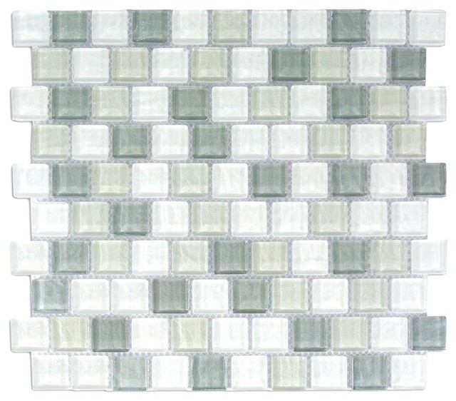 Geo 1 in x 1 in Textured Glass Square Mosaic in Monte Sagro