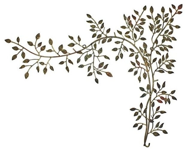 Metal Flowers Wall Art leaf branch vine corner wall art, accent grille metal outdoor Metal Flowers Wall Art leaf branch vine corner wall art, accent grille metal outdoor