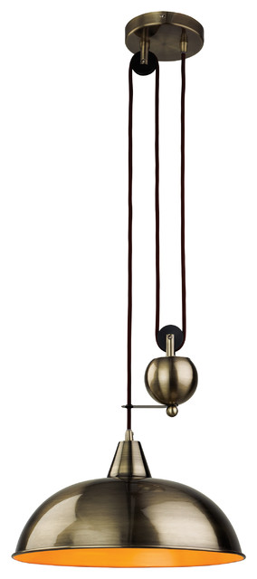 Century Rise and Fall Classic Pendant, Antique Brass