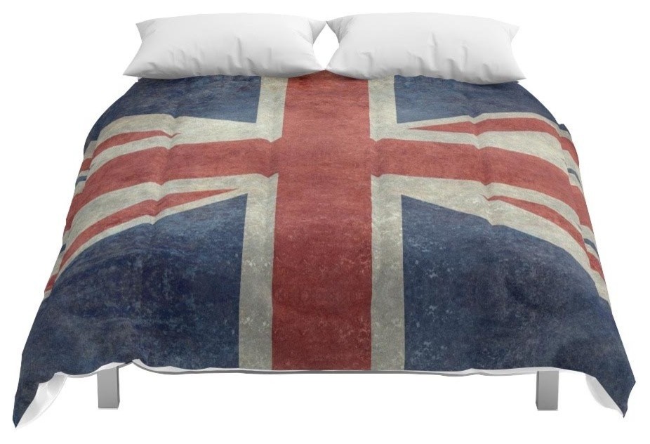 Society6 England S Union Jack Dark Vintage 3 5 Scale Comforter