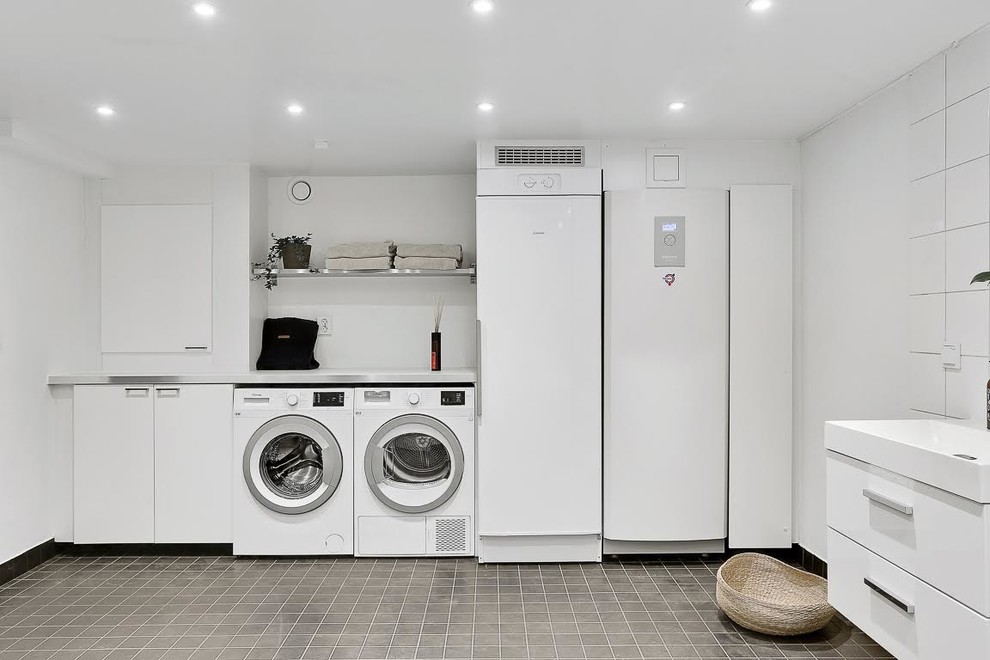 Modern laundry room in Stockholm.