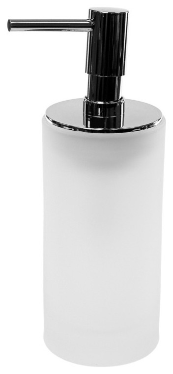 Frosted Glass Soap Dispenser, White