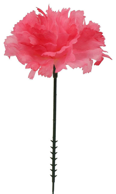 100 Violet Silk Carnations: 3.5" Flowers, 5" Stem for Wedding Decor, Hot Pink