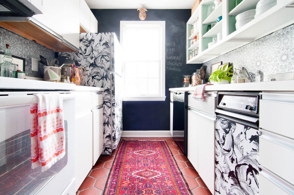 Example of a transitional kitchen design in Boston