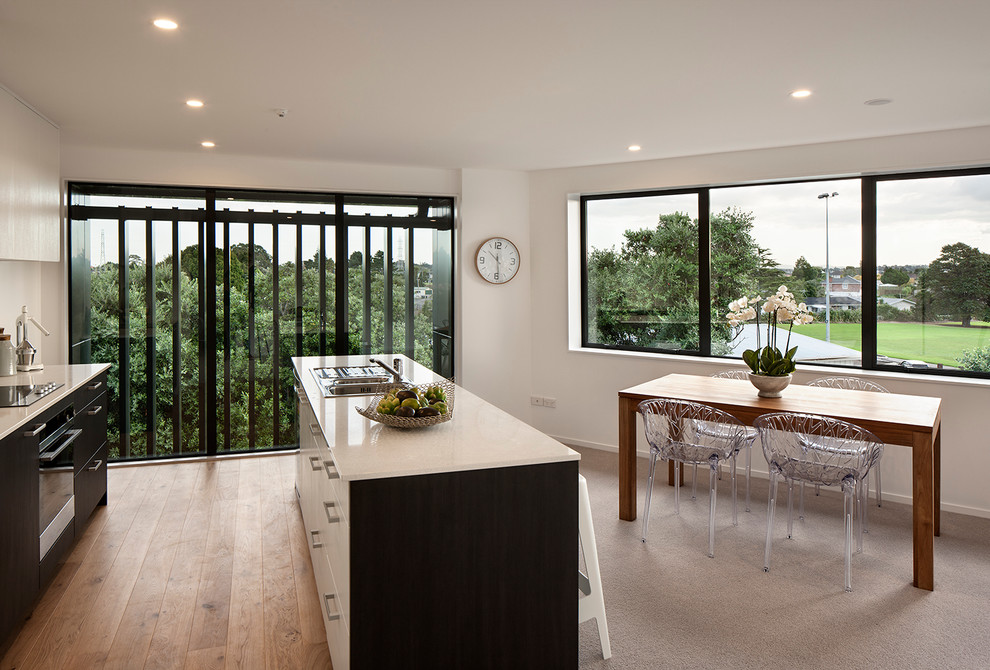 Design ideas for a small contemporary dining room in Auckland.