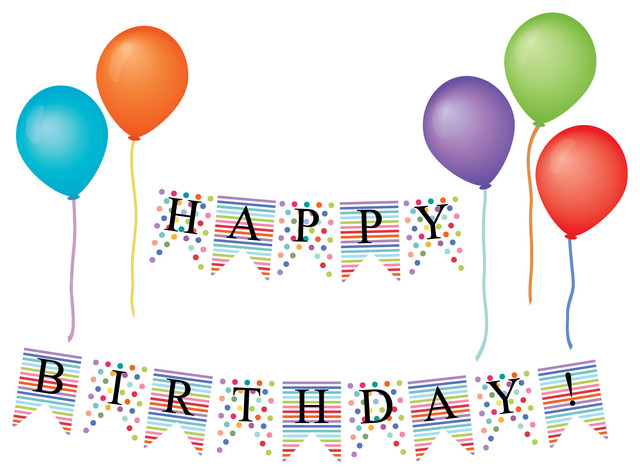 Hy Birthday Bunting Flag Wall Decals Eco Friendly Reusable Hy Birthday Bunting Flag Wall Decals Eco Friendly Reusable Stickers