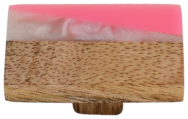 Frosted Timber 2 White And Pink Marble Cabinet Knob