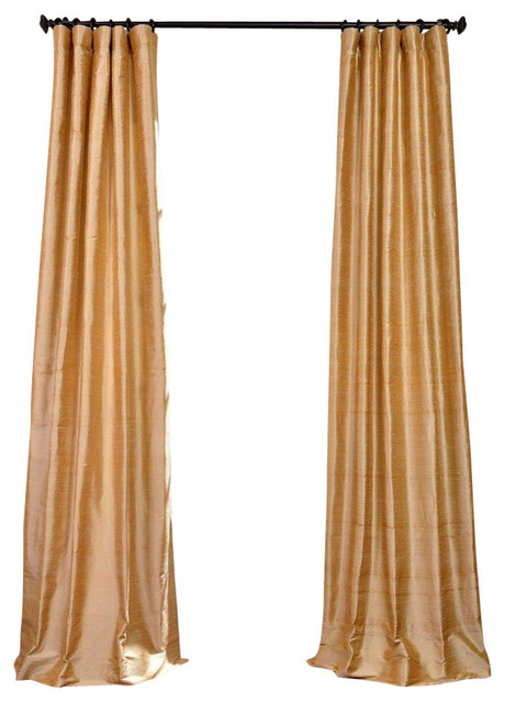 Biscotti Textured Dupioni Silk Curtain Single Panel Contemporary