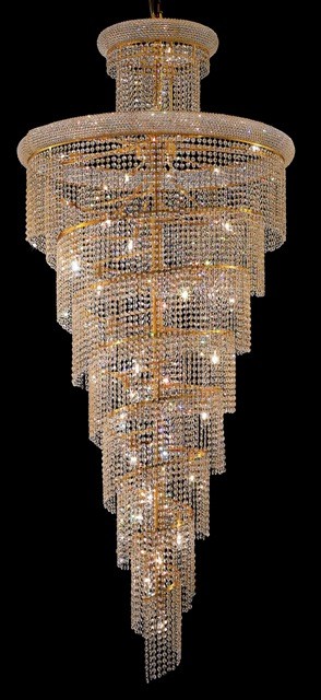 Elegant Lighting 1800SR36G/SS Chandelier from the Spiral Collection