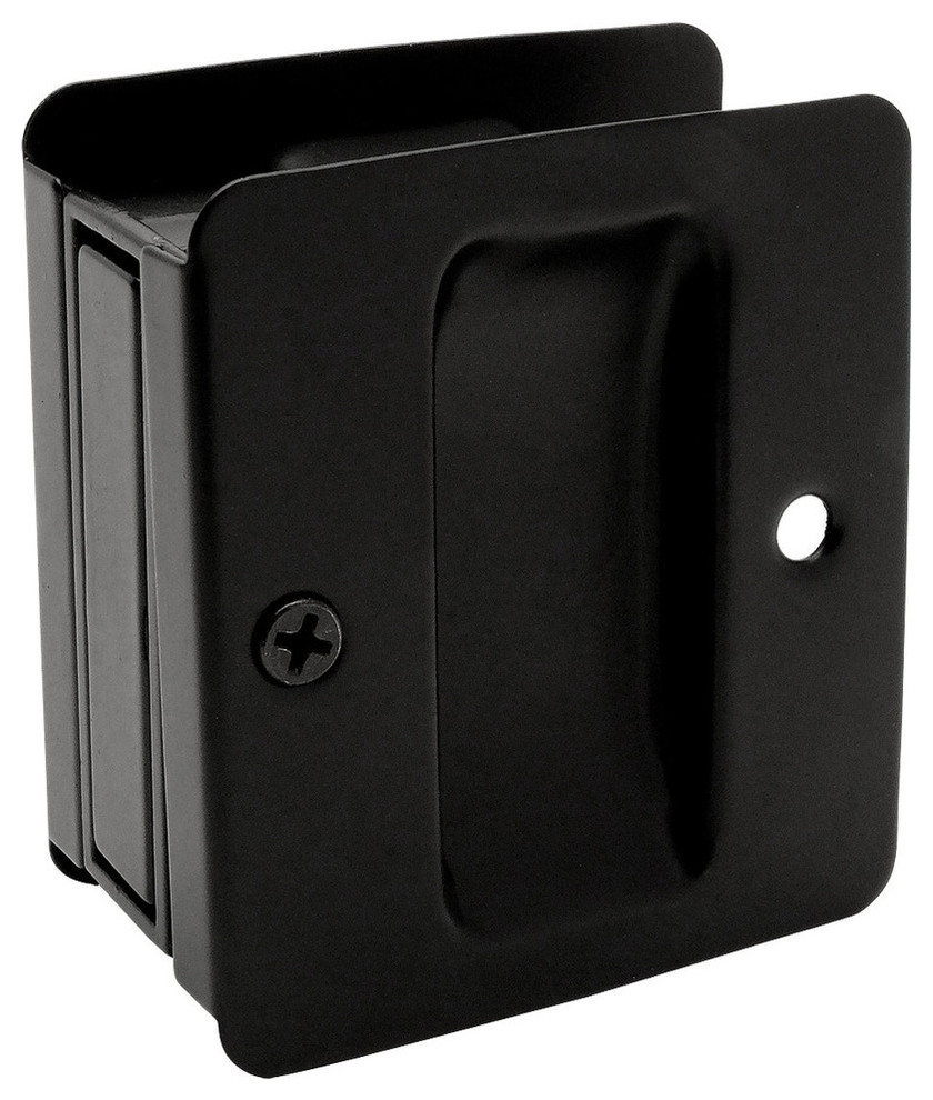 Matte Black Pocket Door Passage, 53898 Transitional Pocket Door