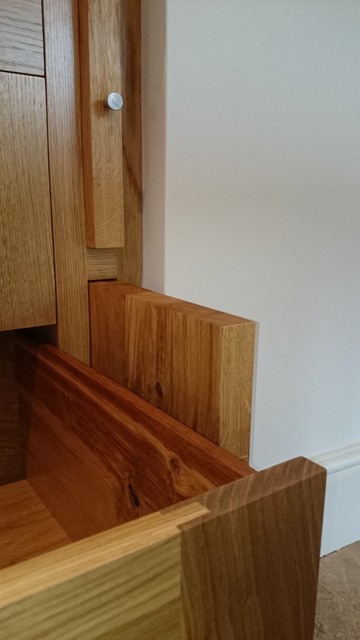 Painted Kitchen; Drawer and chopping board detail contemporary