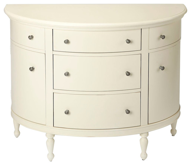 butler specialty company amherst white demilune console tabl
