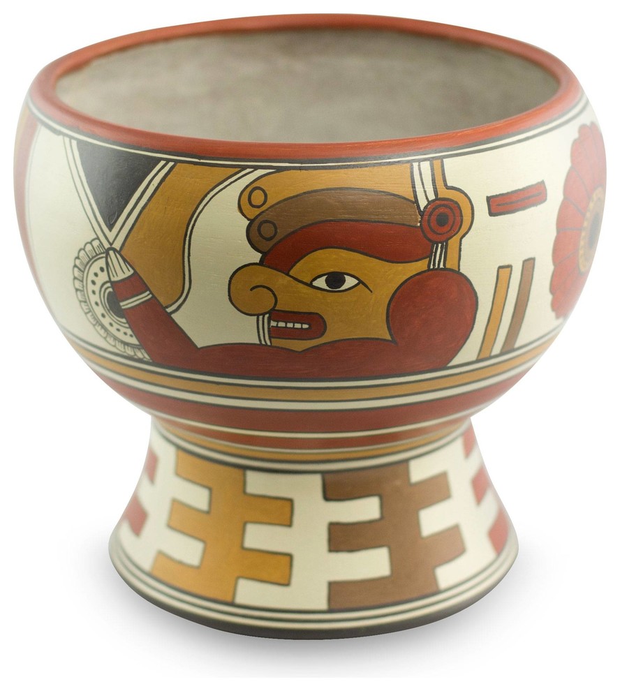 Novica Ancestral Greeting Ceramic Decorative Vase