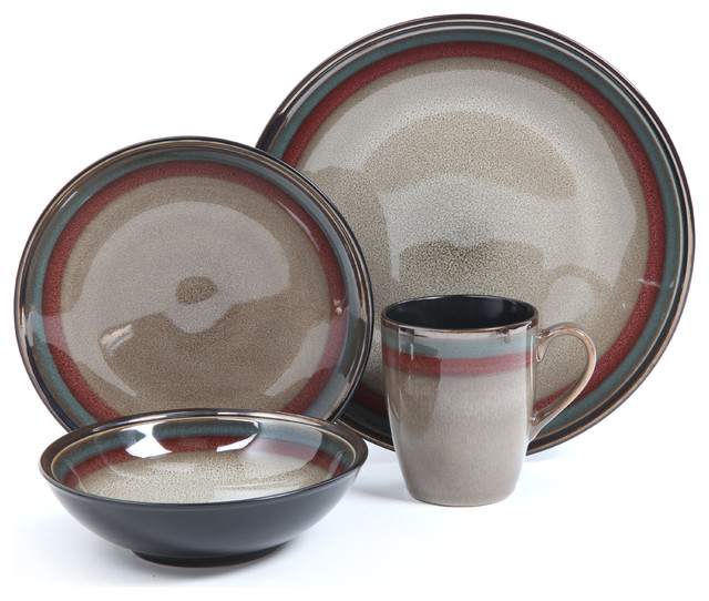 Gibson Elite Tequesta Taupe 16piece Dinnerware Set Contemporary