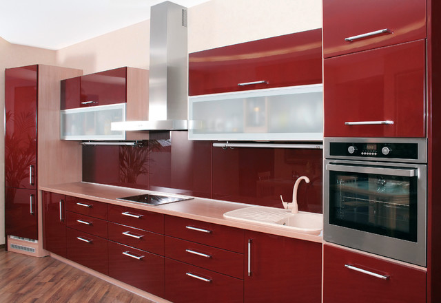 Aluminum Frame Glass Kitchen Cabinet Doors - Modern - Kitchen - New York - by Cronos Design | Houzz