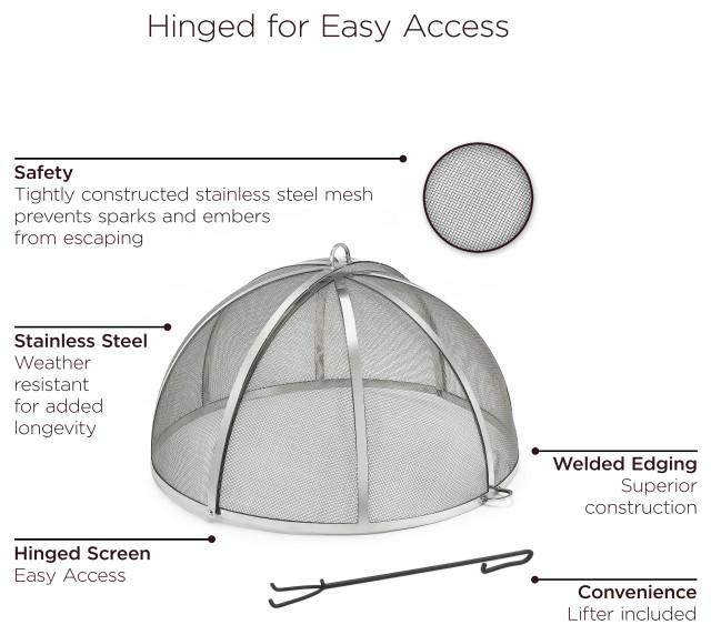 Stainless Steel Large Spark Screen Transitional Fire Pit