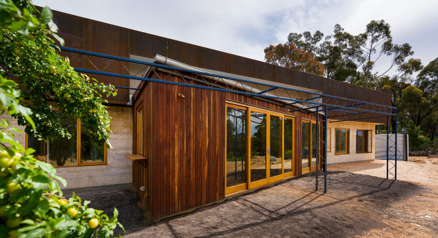 Timber clad pop out room contemporary-exterior