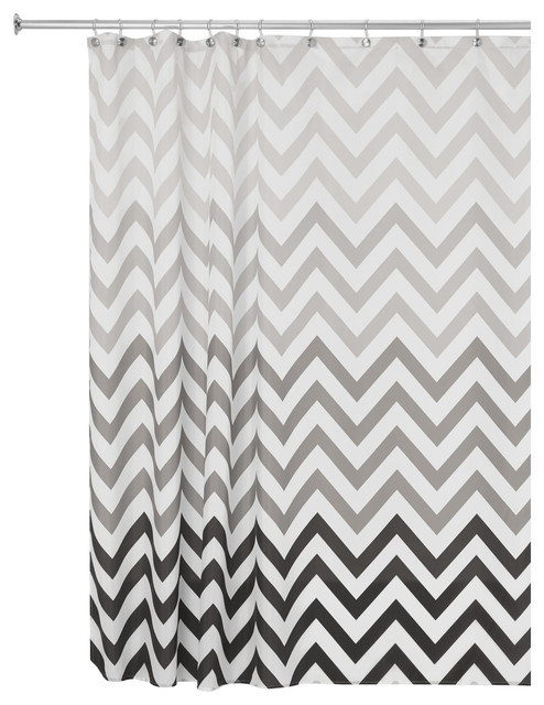 Idesign Ombre Chevron Fabric Shower Curtain Contemporary