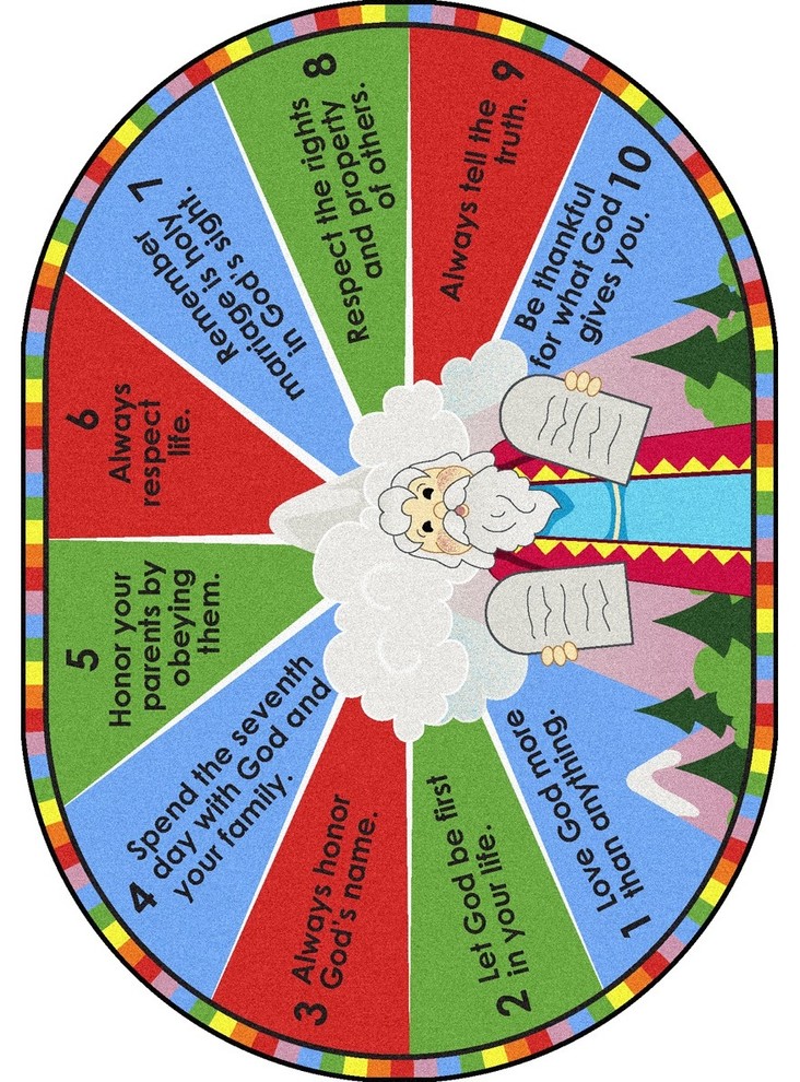 Kid Essentials Rug, Ten Commandments, 3'10"x5'4" Oval