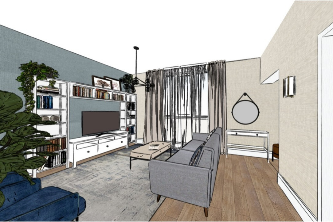 Интерьерные скетчи небольшого частного дома